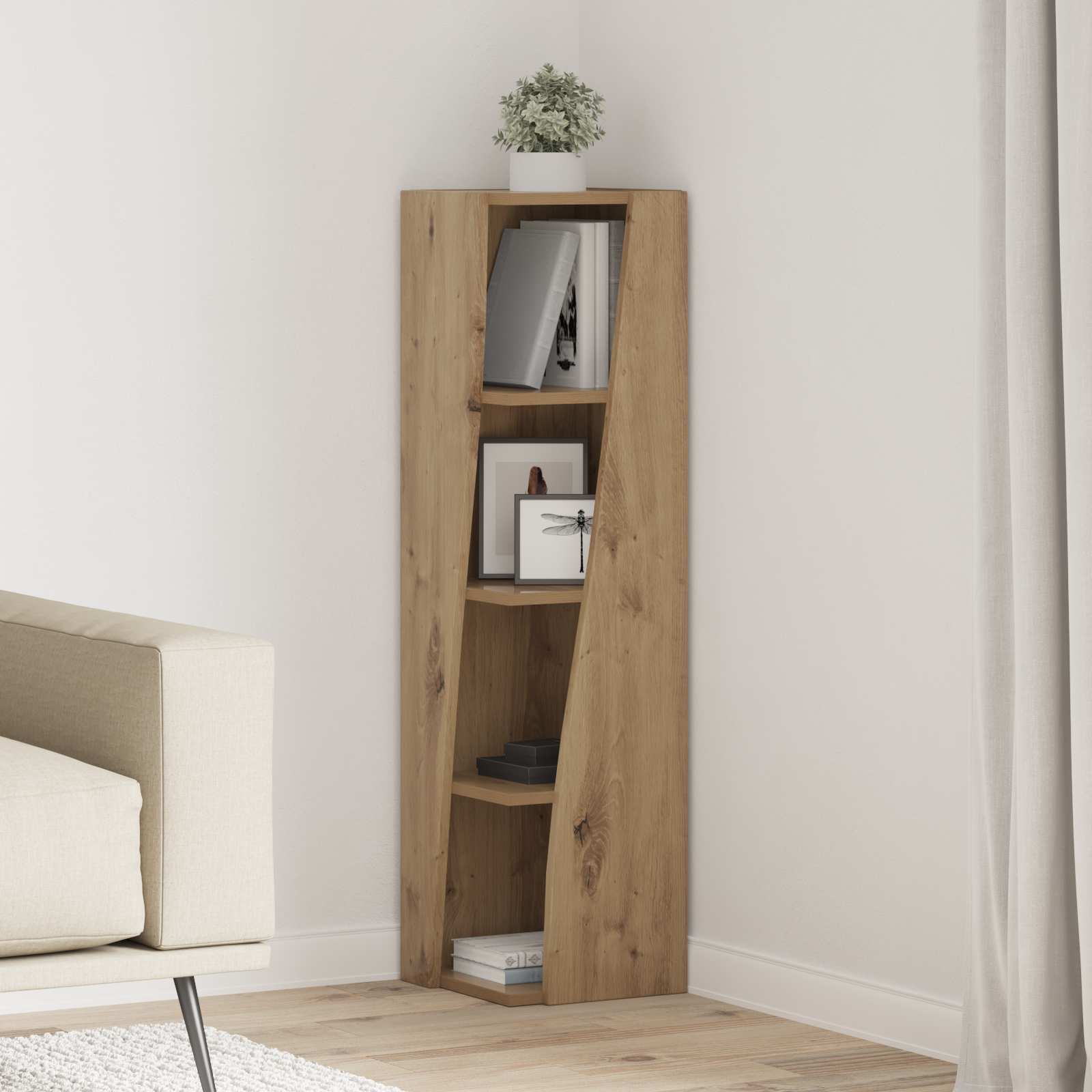 Corner Cabinet Engineered Wood Width 27.5 cm Artisan oak 102 cm
