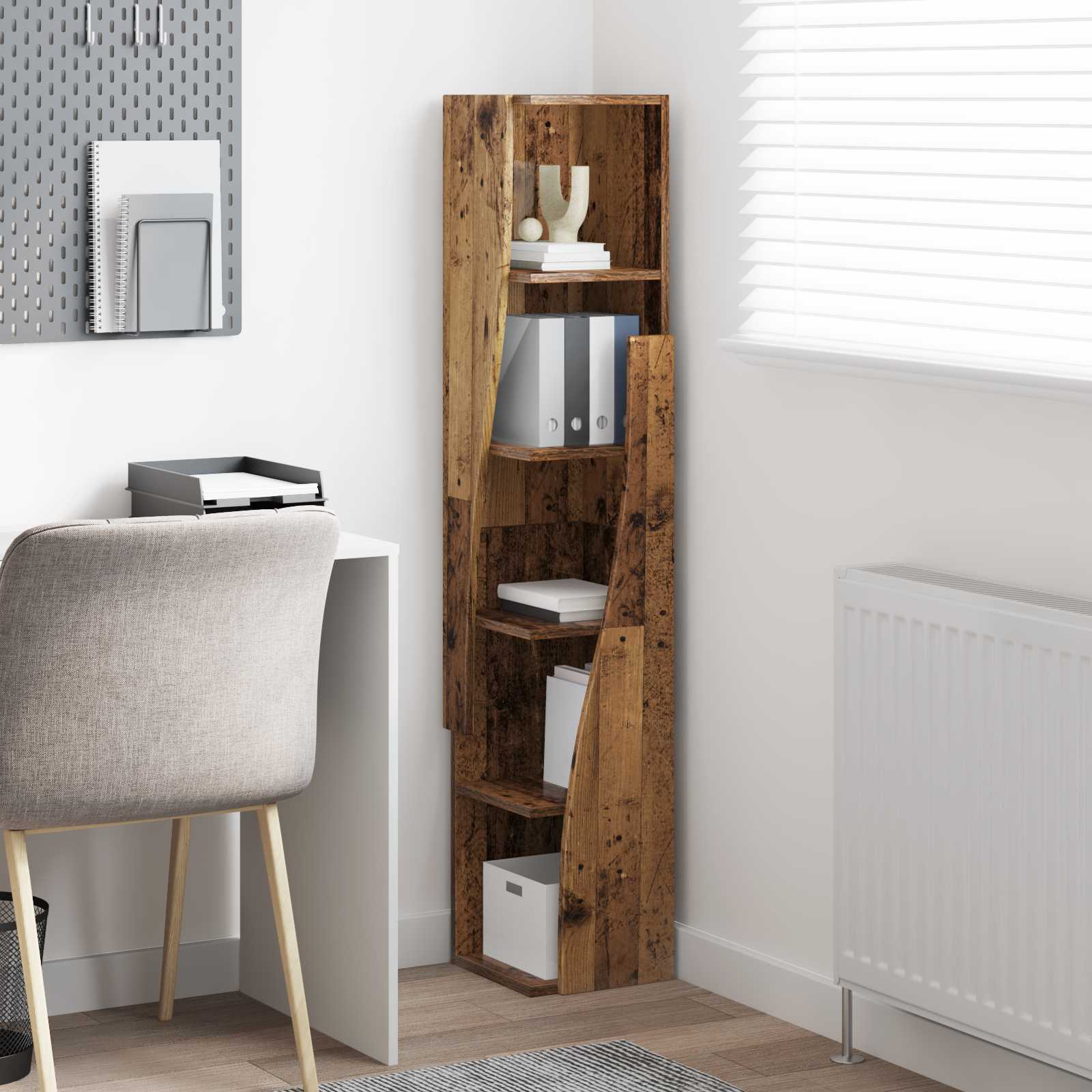 vidaXL Corner Cabinet 27.5x27x140cm Engineered Wood Old Wood 4