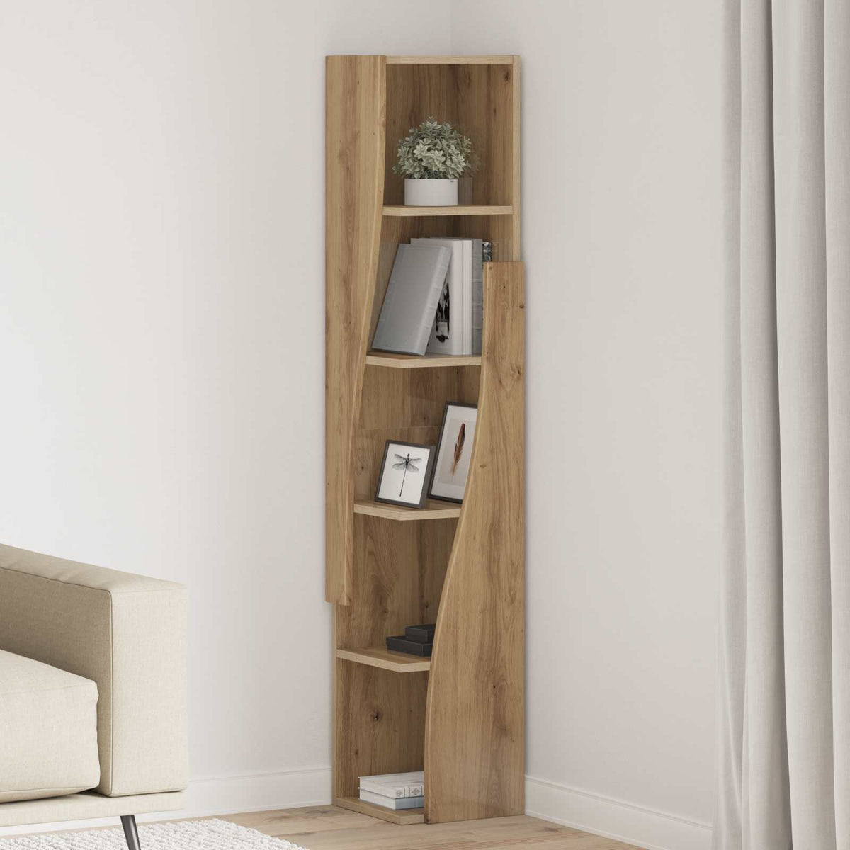 Corner Cabinet Engineered Wood Width 27.5 cm Artisan oak 140 cm