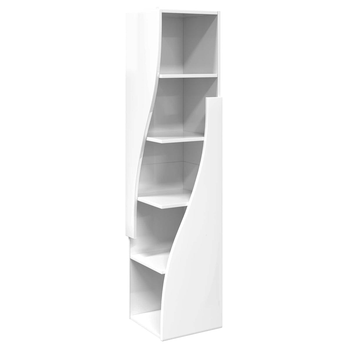 Corner Cabinet Engineered Wood High Gloss White, image 2