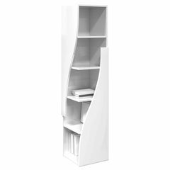 Corner Cabinet Engineered Wood High Gloss White, image 3