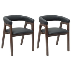 vidaXL Dining Chairs 2 pcs Solid Rubber Wood Light Brown 2