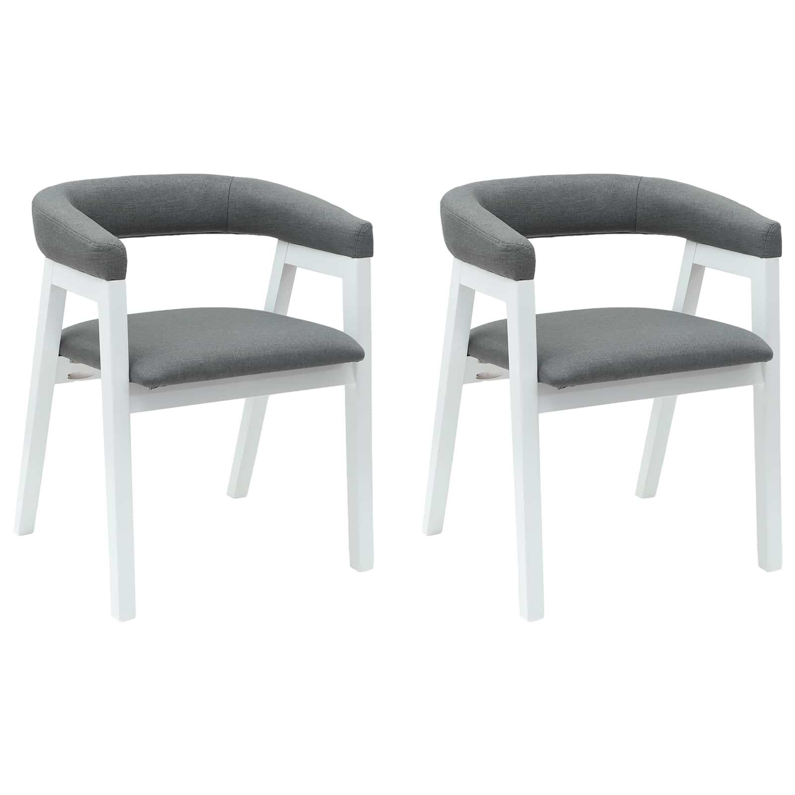 vidaXL Dining Chairs 2 pcs Solid Rubber Wood White 54 x 57 x 73 cm 2