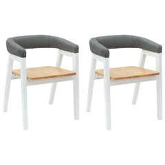 vidaXL Dining Chairs 2 pcs Solid Rubber Wood White 54 x 57 x 73 cm 2