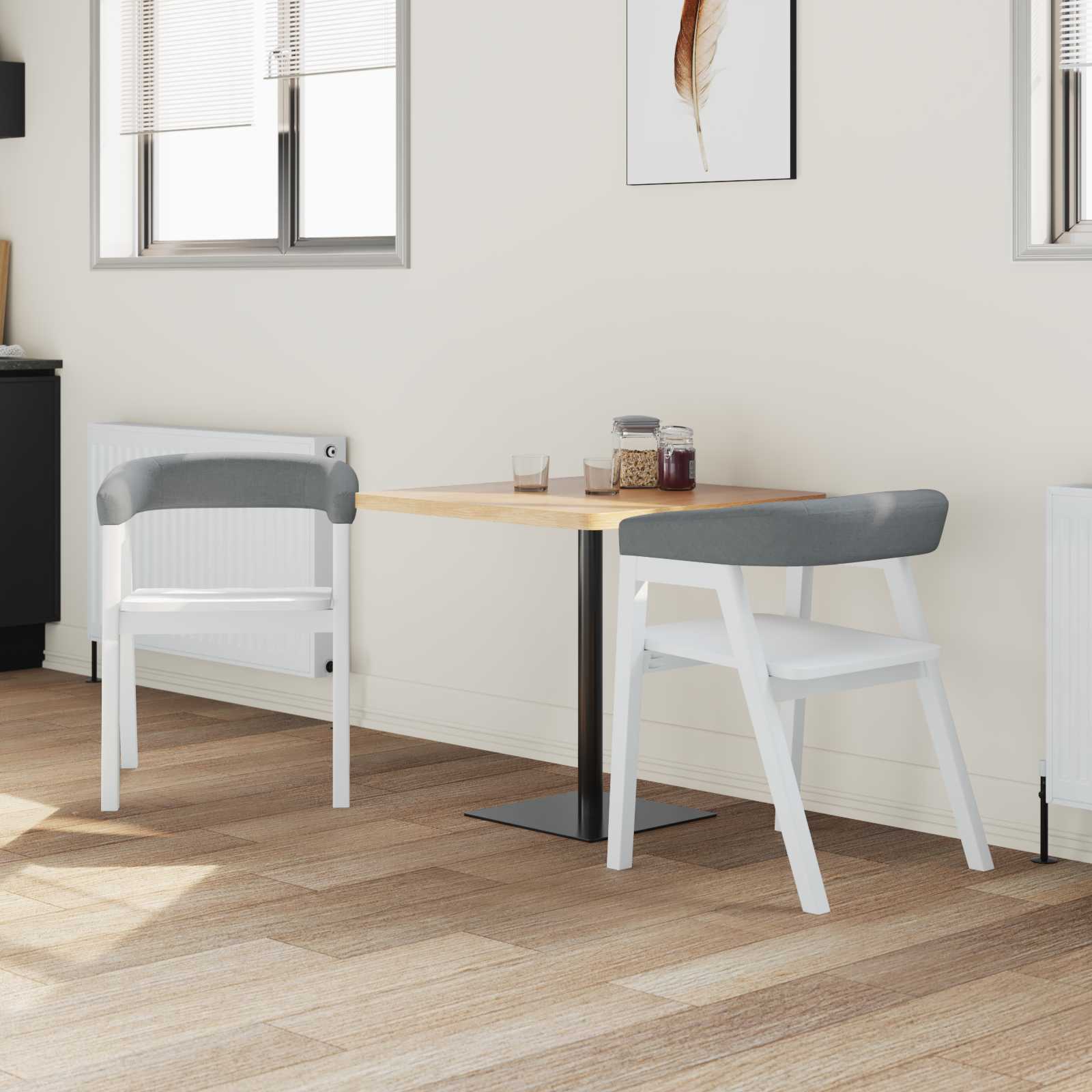 vidaXL Dining Chairs 2 pcs Solid Rubber Wood White 54 x 57 x 73 cm 3