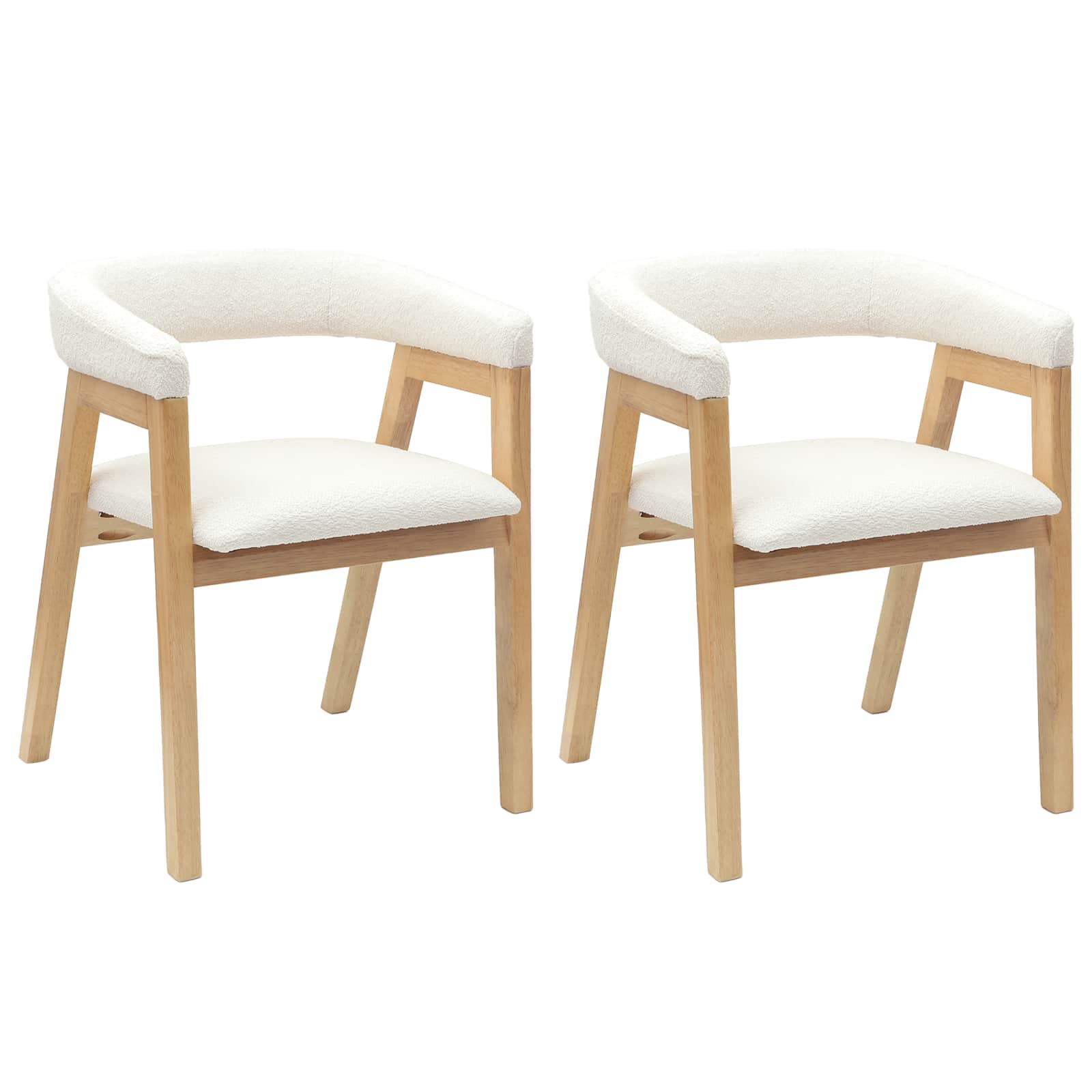 vidaXL Dining Chairs 2 pcs Solid Rubber Wood Natural 54 x 57 x 73 cm 2