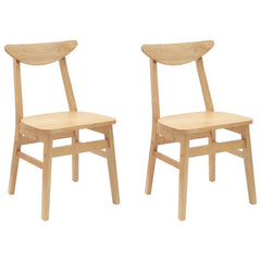 vidaXL Dining Chairs 2 pcs Solid Rubber Wood Natural 42 x 47.5 x 81 cm 2