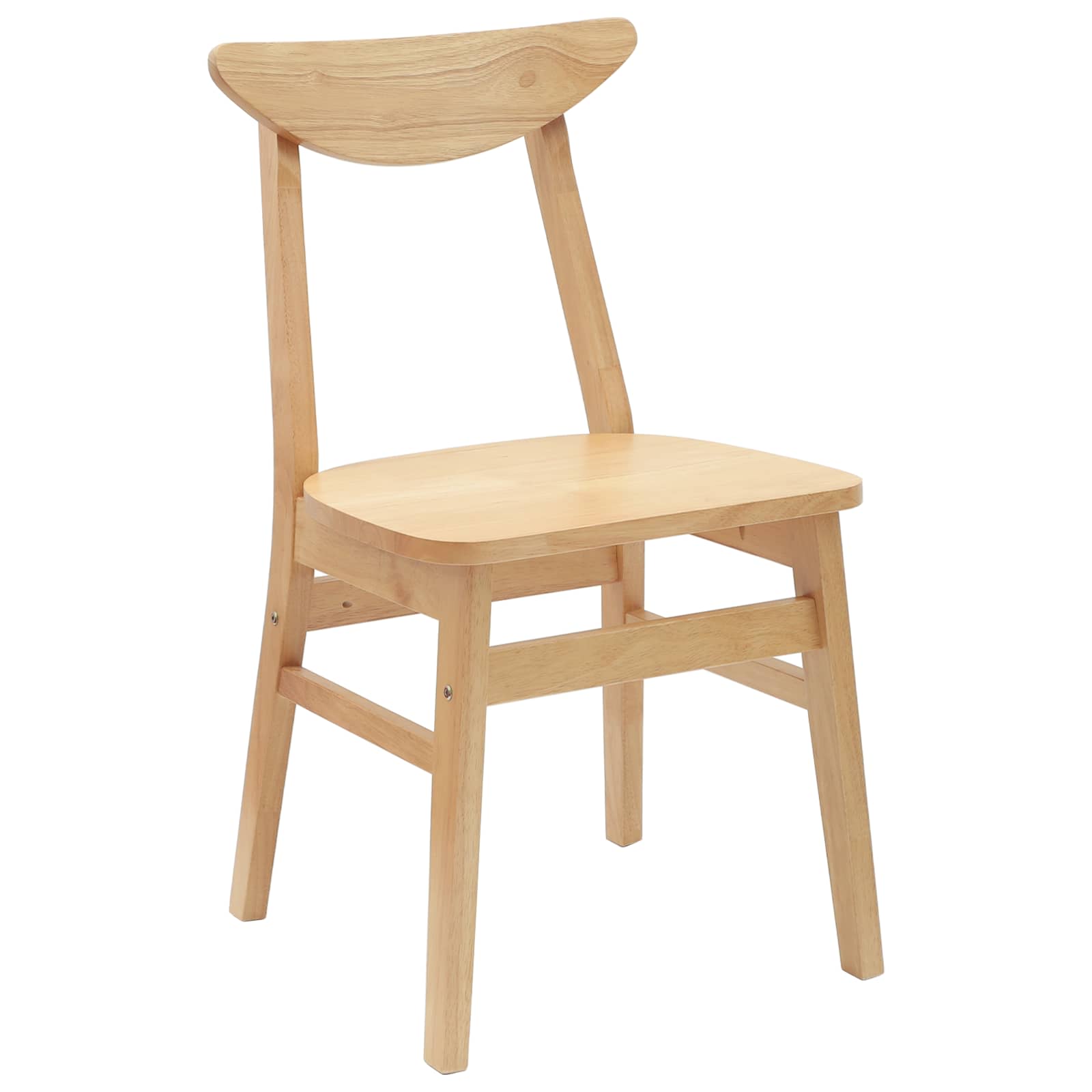 vidaXL Dining Chairs 2 pcs Solid Rubber Wood Natural 42 x 47.5 x 81 cm 4