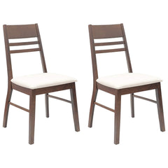 vidaXL Dining Chairs 2 pcs Solid Rubber Wood Light Brown 2