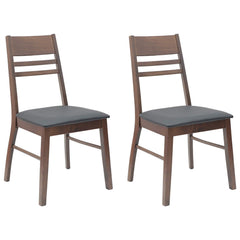 vidaXL Dining Chairs 2 pcs Solid Rubber Wood Light Brown 2