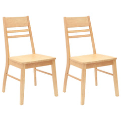 vidaXL Dining Chairs 2 pcs Solid Rubber Wood Natural 43 x 54 x 89 cm 2