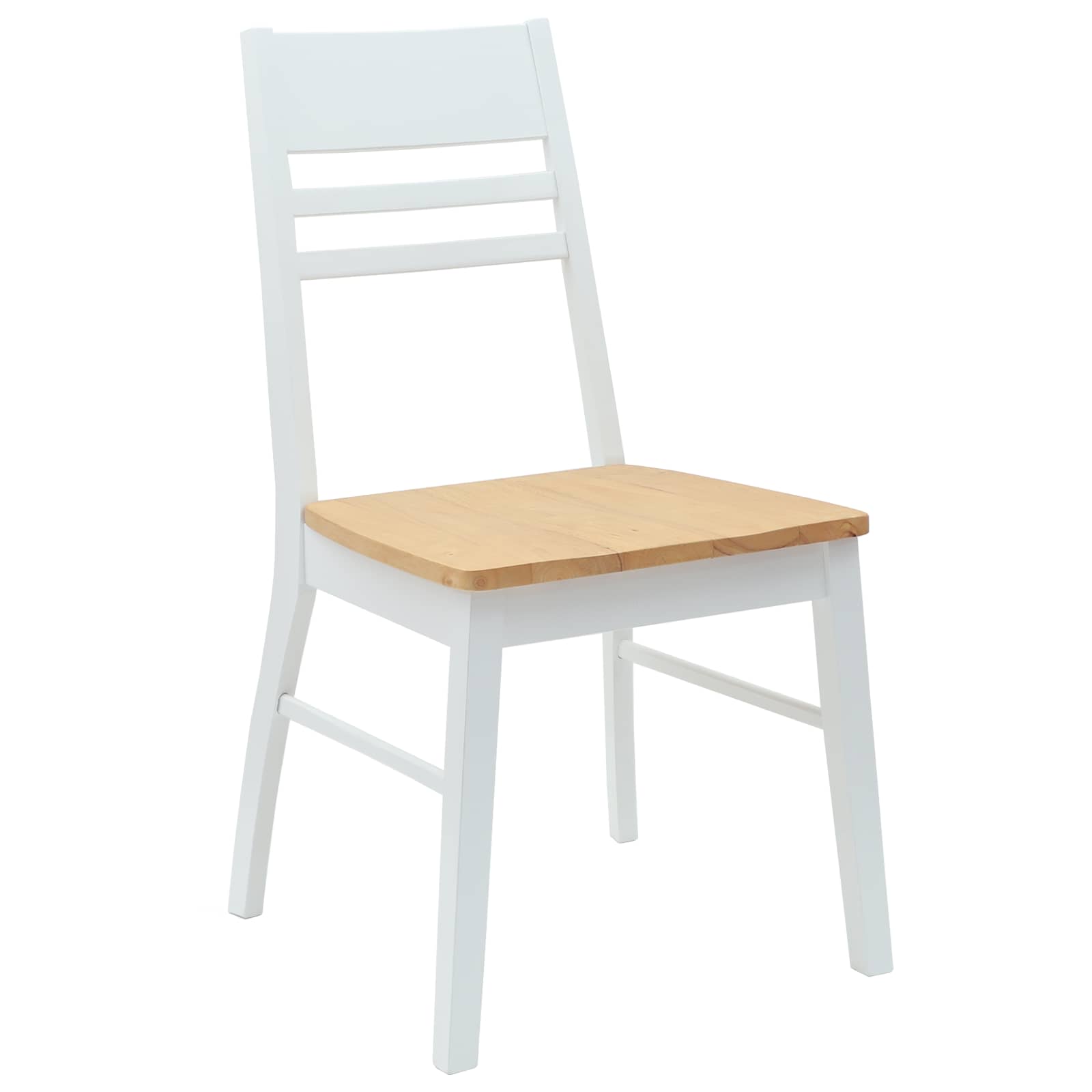 vidaXL Dining Chairs 2 pcs Solid Rubber Wood White 43 x 54 x 89 cm 4