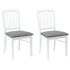 vidaXL Dining Chairs 2 pcs Solid Rubber Wood White 50 x 52.5 x 91 cm 2