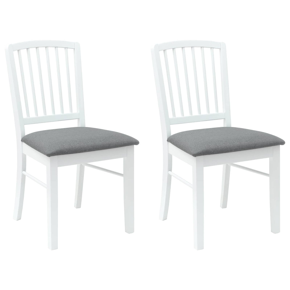 Dining Chairs 2 pcs Solid Rubber Wood White