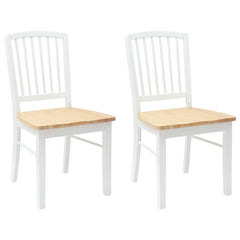 vidaXL Dining Chairs 2 pcs Solid Rubber Wood White 50 x 52.5 x 91 cm 2