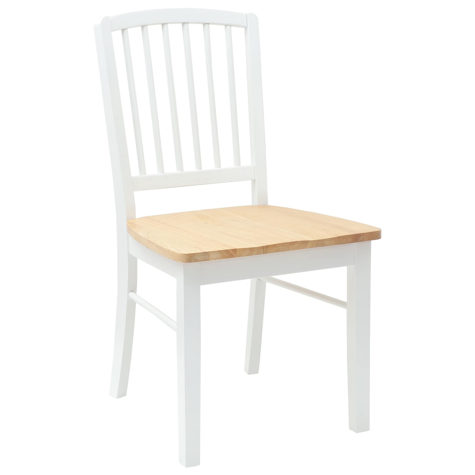 vidaXL Dining Chairs 2 pcs Solid Rubber Wood White 50 x 52.5 x 91 cm 4
