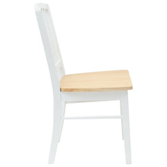 vidaXL Dining Chairs 2 pcs Solid Rubber Wood White 50 x 52.5 x 91 cm 6