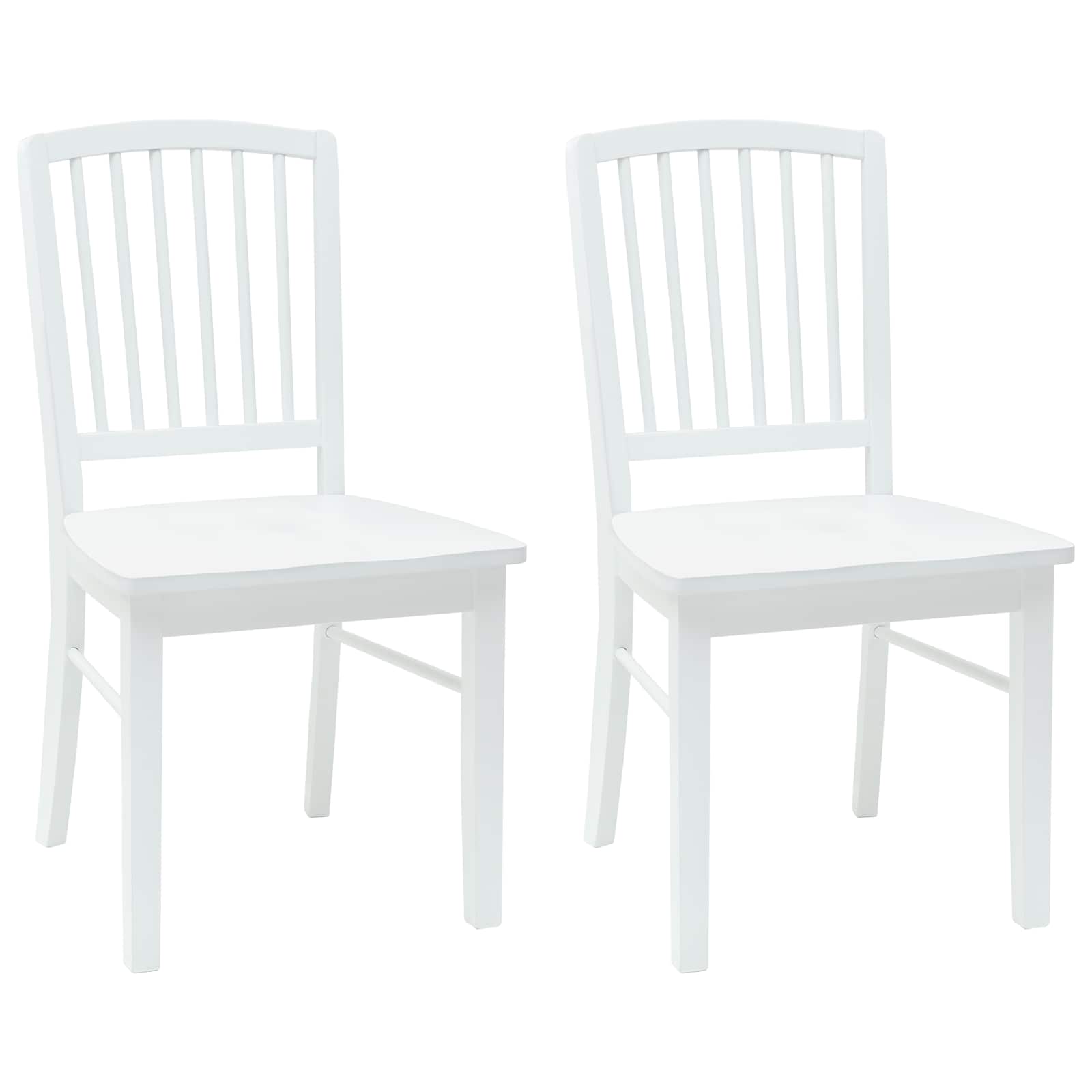 vidaXL Dining Chairs 2 pcs Solid Rubber Wood White 50 x 52.5 x 91 cm 2
