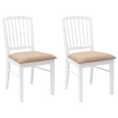 vidaXL Dining Chairs 2 pcs Solid Rubber Wood White 50 x 52.5 x 91 cm 2