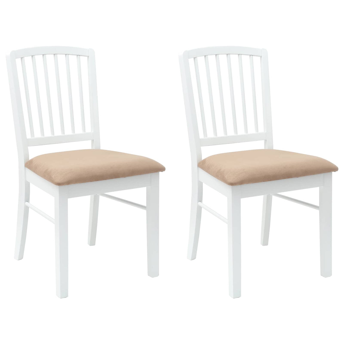 Dining Chairs 2 pcs Solid Rubber Wood White