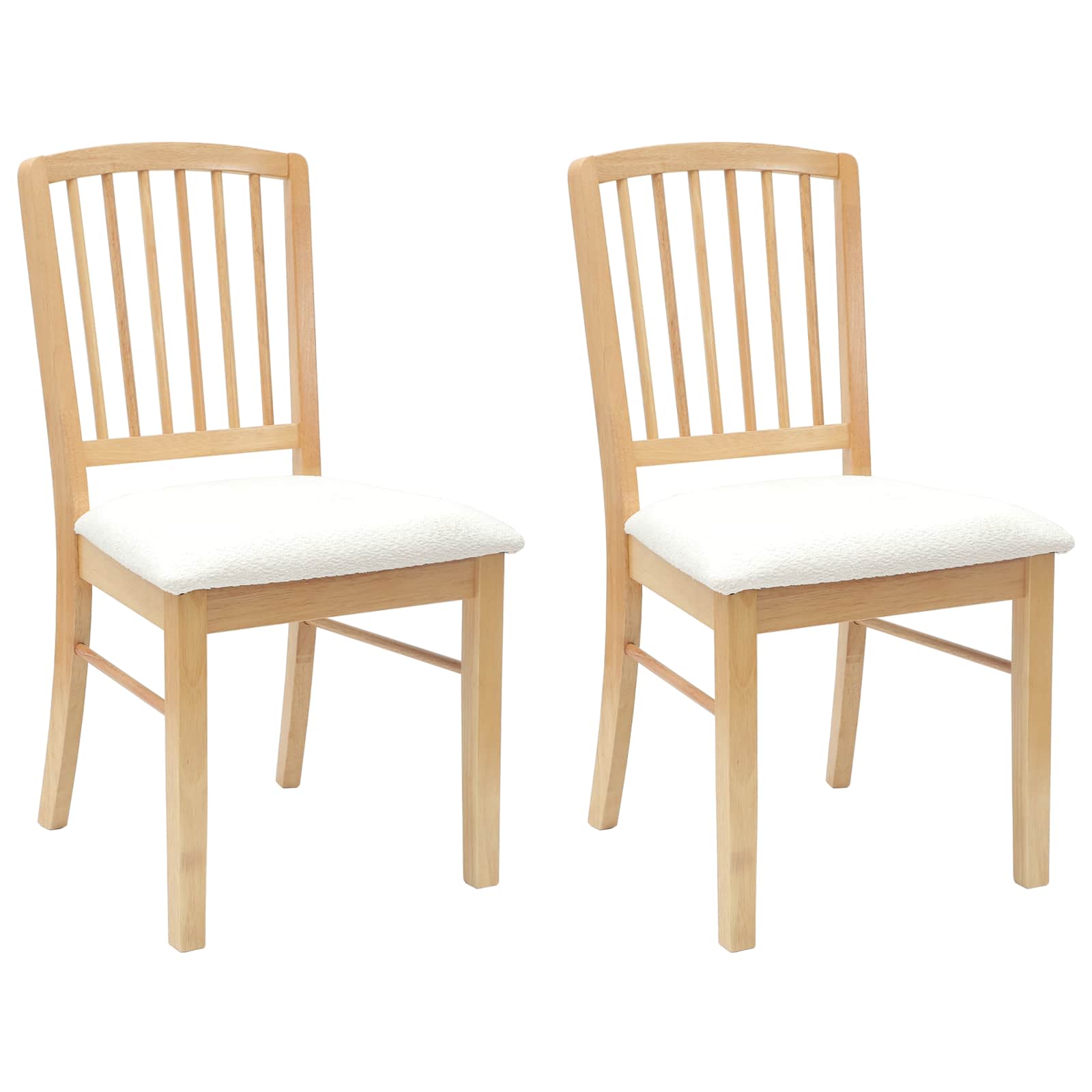 vidaXL Dining Chairs 2 pcs Solid Rubber Wood Natural 50 x 52.5 x 91 cm 2