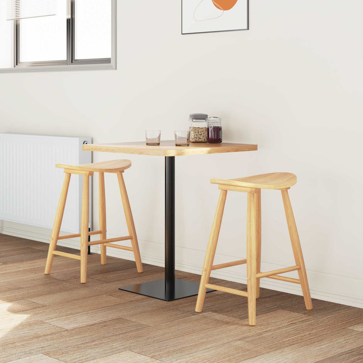 Dining Chairs 2 pcs Solid Rubber Wood
