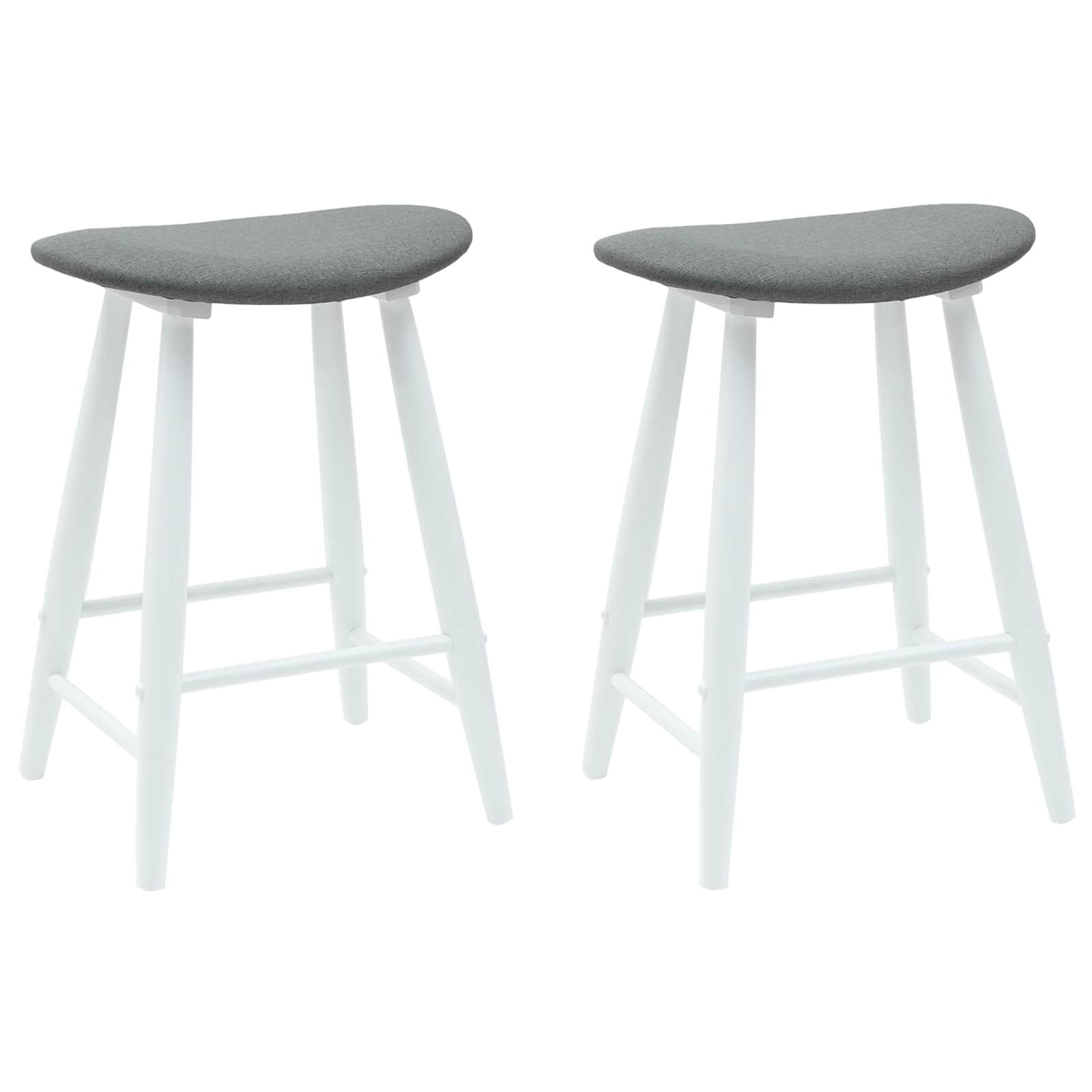 vidaXL Dining Chairs 2 pcs Solid Rubber Wood White 46 x 37 x 63 cm 2