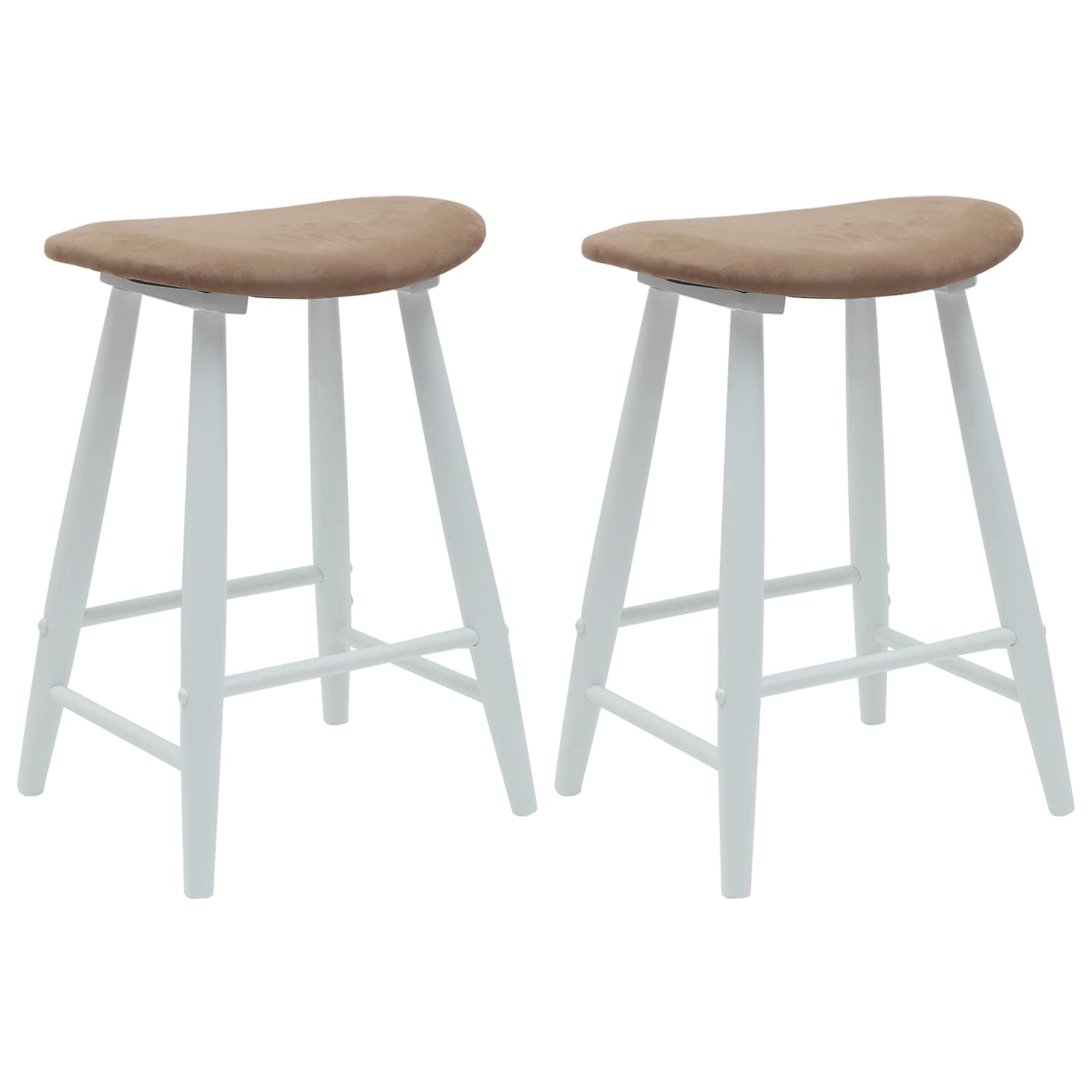 vidaXL Dining Chairs 2 pcs Solid Rubber Wood White 46 x 37 x 63 cm 2