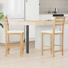 Dining Chairs 2 pcs Solid Rubber Wood White 40 x 47.5 x 99.5 cm Natural and light