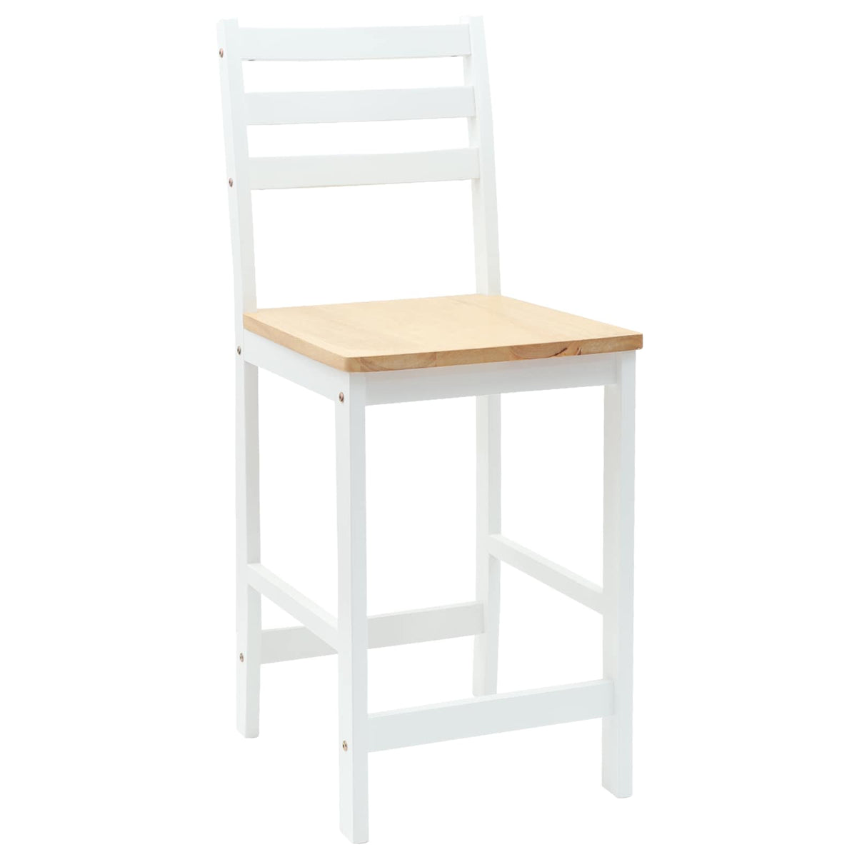 Dining Chairs 2 pcs Solid Rubber Wood White 40 x 47.5 x 99.5 cm White and natural