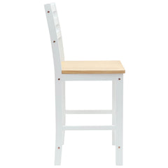 Dining Chairs 2 pcs Solid Rubber Wood White 40 x 47.5 x 99.5 cm White and natural
