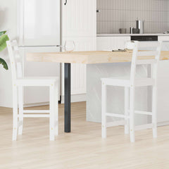 Dining Chairs 2 pcs Solid Rubber Wood White 40 x 47.5 x 99.5 cm White