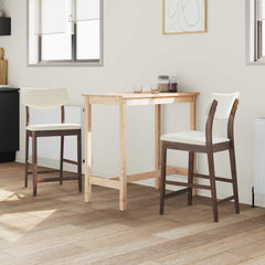 vidaXL Dining Chairs 2 pcs Solid Rubber Wood Light Brown 3