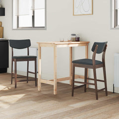 vidaXL Dining Chairs 2 pcs Solid Rubber Wood Light Brown 3