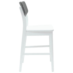 vidaXL Dining Chairs 2 pcs Solid Rubber Wood White 48 x 49 x 95 cm 6