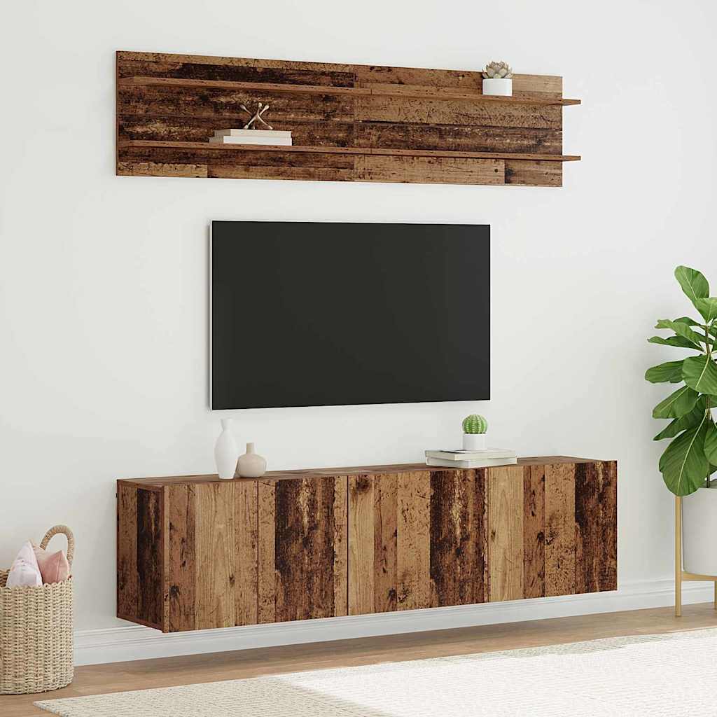TV Units 6 pcs Engineered wood Old wood