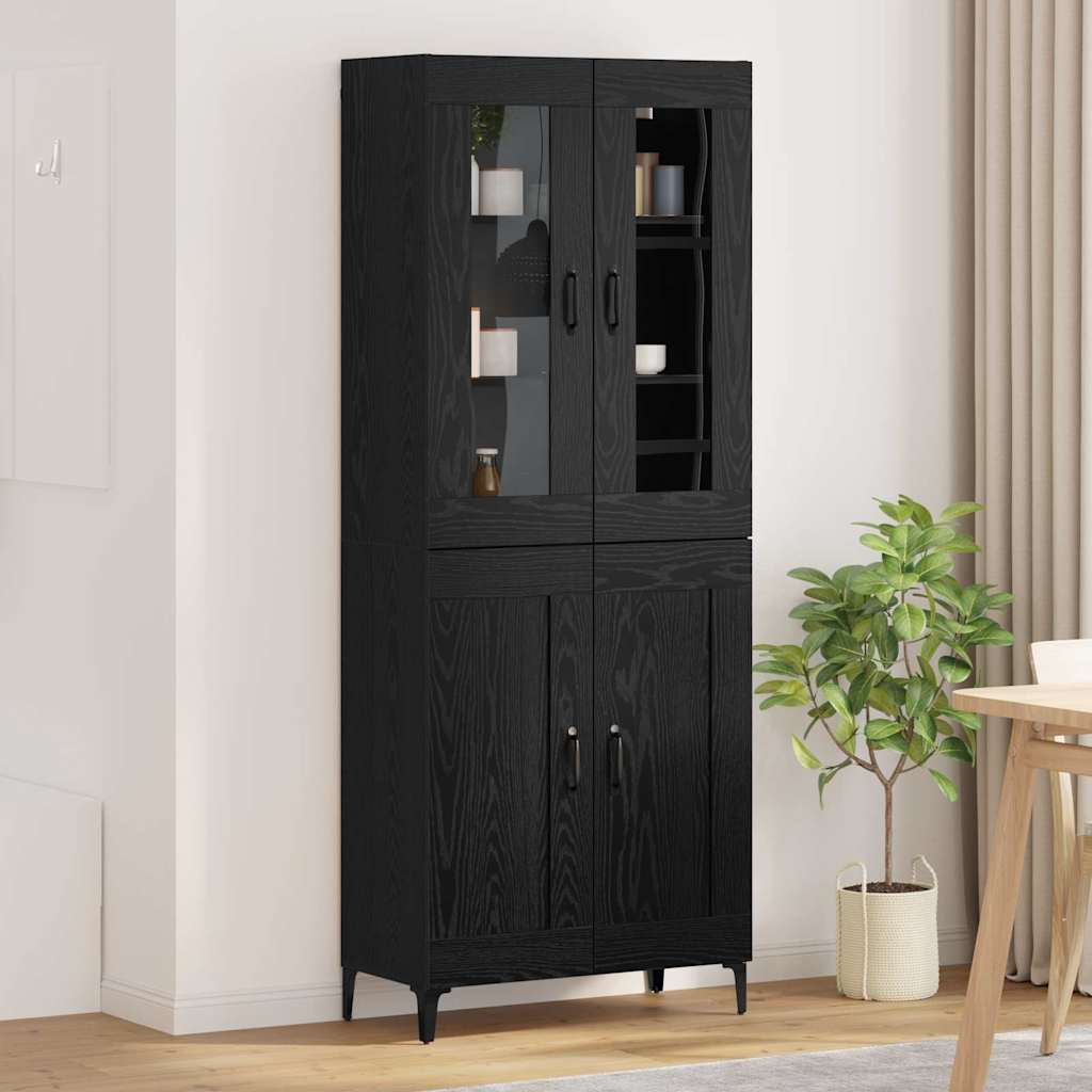 Highboard 69.5 x 34 x 180 cm Engineered Wood Black oak
