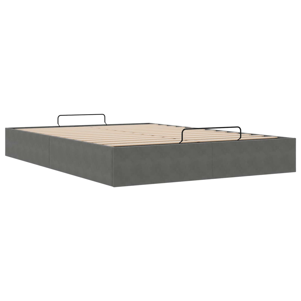 Ottoman Bed Frame Size Velvet Dark grey Full