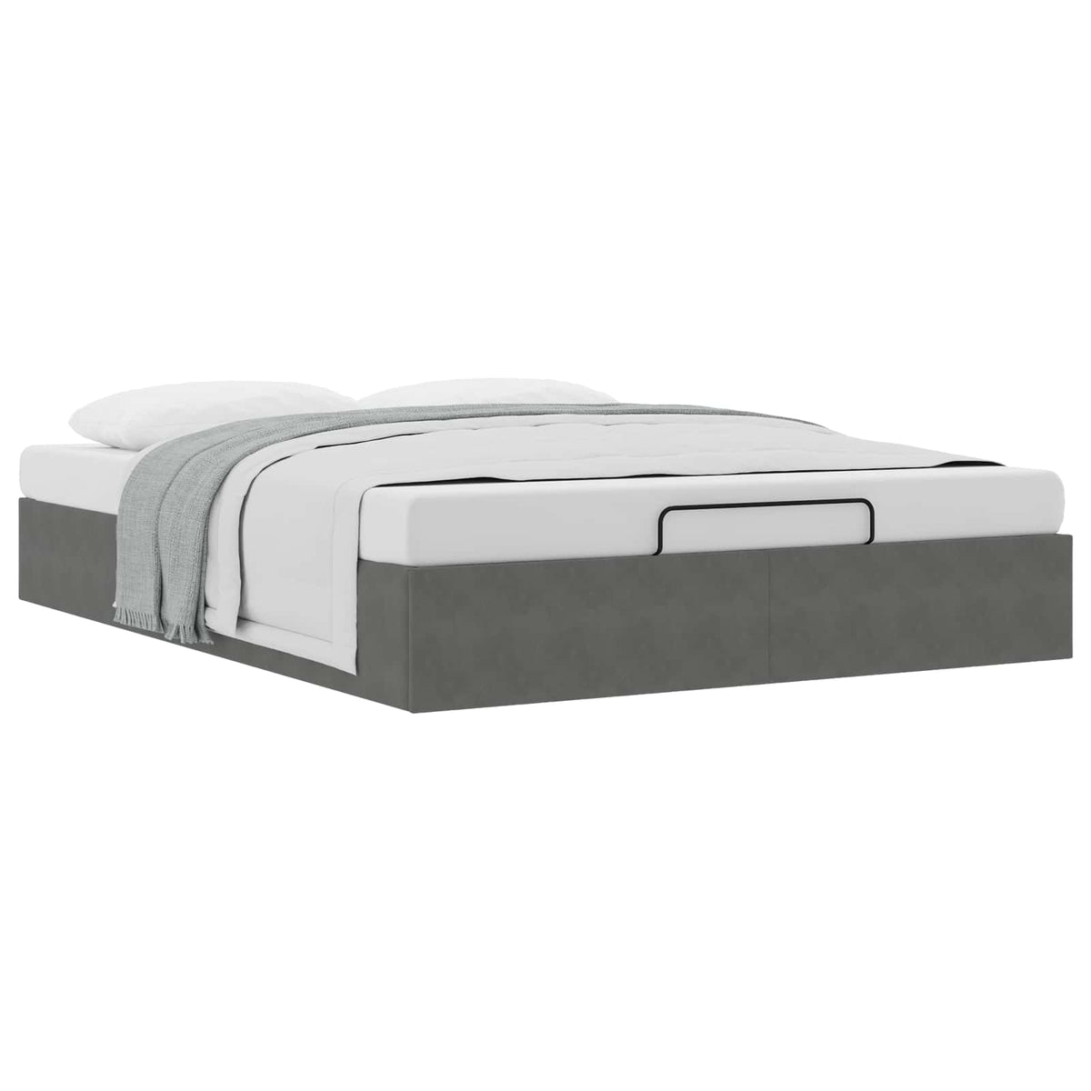 Ottoman Bed Frame Size Velvet Dark grey Full