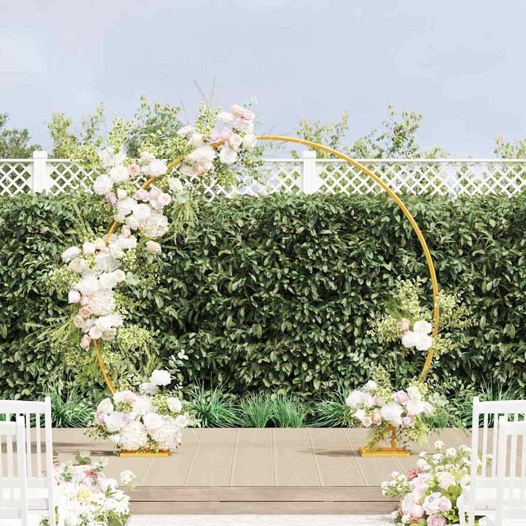 Double Wedding Arch 220 x 45 x 200 cm Steel Gold