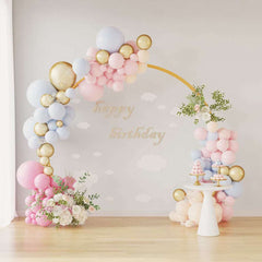 vidaXL Double Wedding Arch Gold 220 x 45 x 200 cm Steel 4