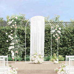 Wedding Arch 3 pcs 120 x 40 x 217 cm Steel White