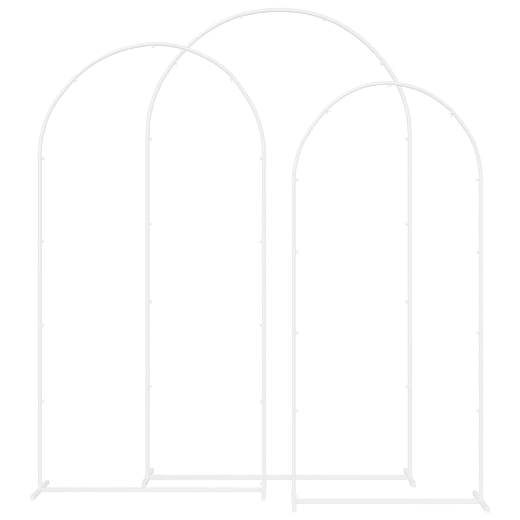Wedding Arch 3 pcs 120 x 40 x 217 cm Steel White