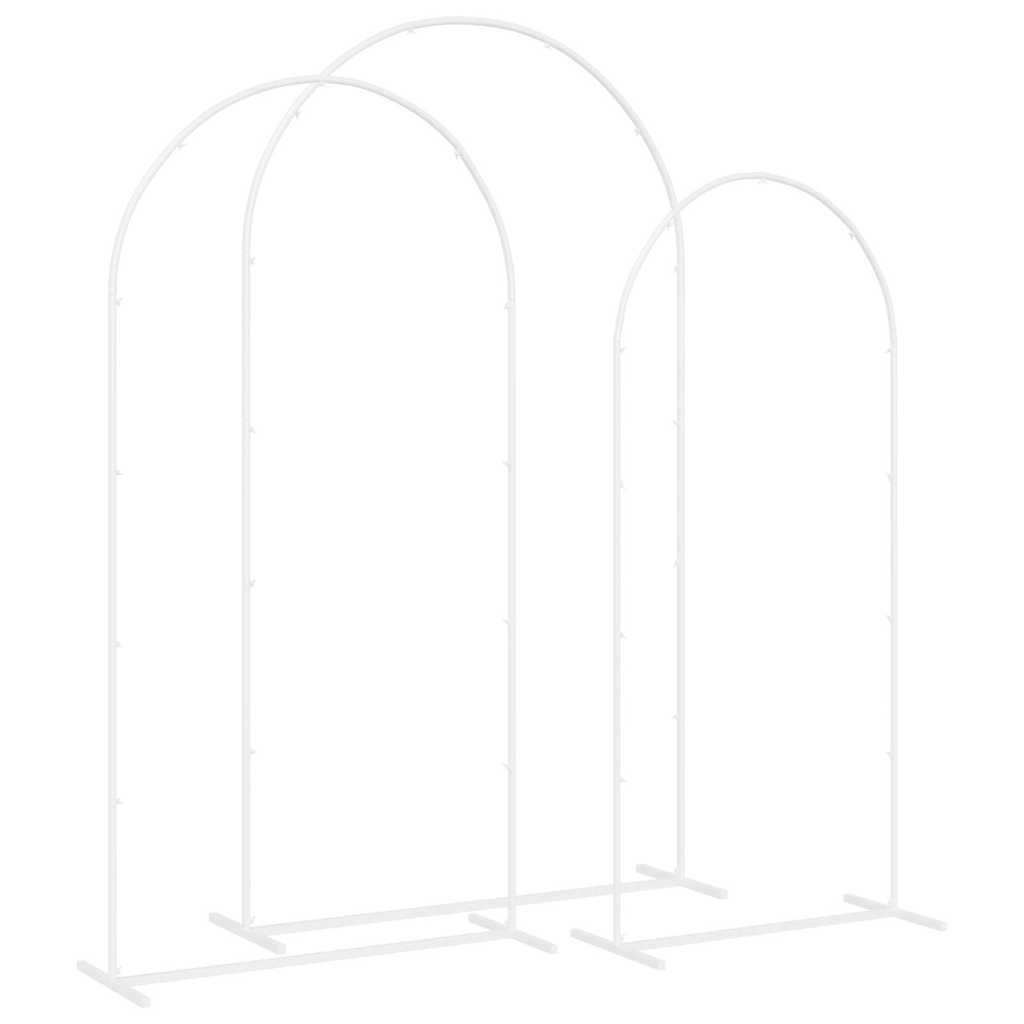 Wedding Arch 3 pcs 120 x 40 x 217 cm Steel White