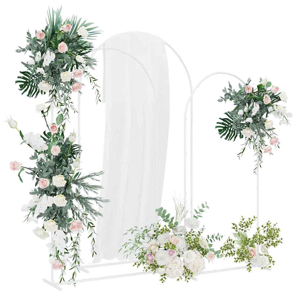 Wedding Arch 3 pcs 120 x 40 x 217 cm Steel White