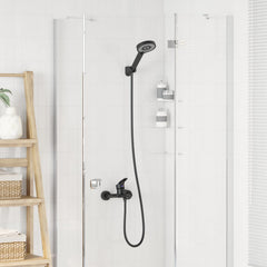 vidaXL Shower Head Set Black G 1/2 inches 3