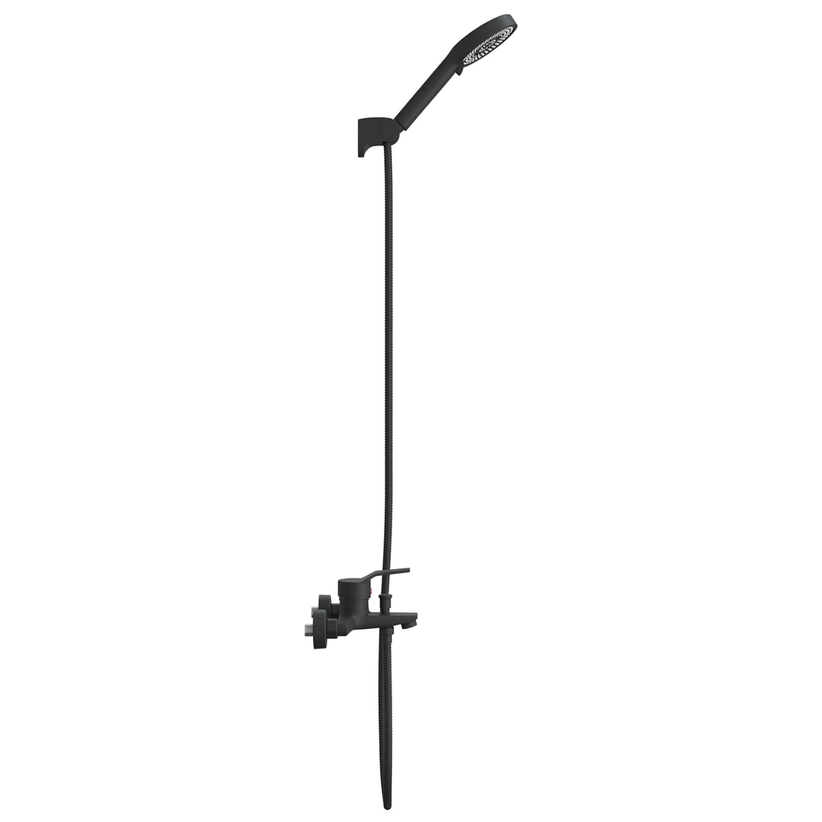vidaXL Shower Head Set Black G 1/2 inches 5
