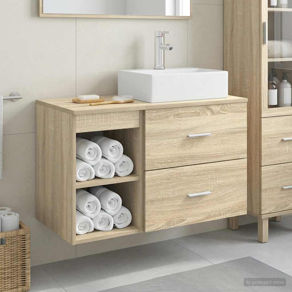 Bathroom Cabinet Set 2 pcs 79.5 x 41 x 79.5 cm Sonoma oak