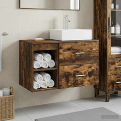 Bathroom Cabinet Set 2 pcs 79.5 x 41 x 79.5 cm Smoked oak
