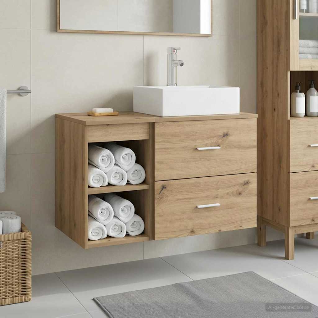 Bathroom Cabinet Set 2 pcs 79.5 x 41 x 79.5 cm Artisan oak